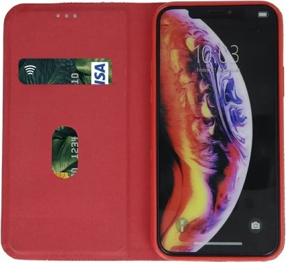 Mbështjellës flip ONASI Moon për Xiaomi Mi 10T Lite, me mbyllje magnetike, me xhep kartele, i kuq