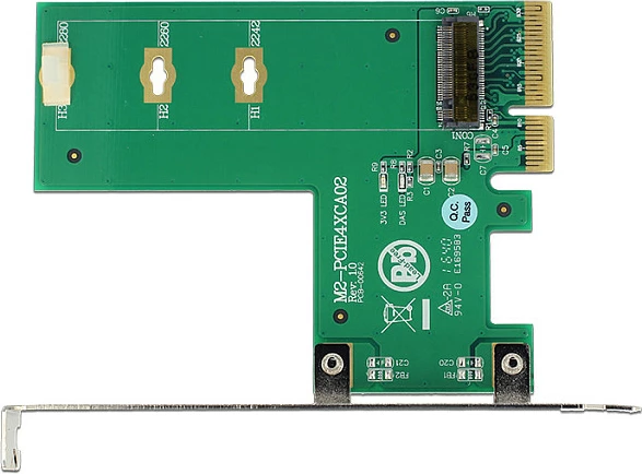 Kartë zgjerimi PCIe në M.2 DeLOCK 89561, PCIe 3.0, 39 Gbit/s, për SSD M.2 2230-2280, gjelbër/bardhë