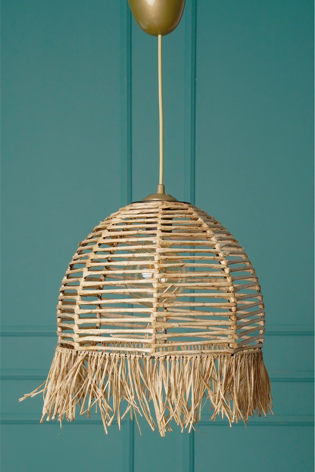 Llambë varëse për tavan, bambu dhe dru, FH7371, 30x30x80 cm
