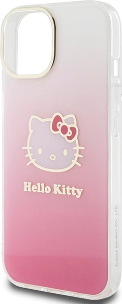Mbështjellës Hello Kitty IML Gradient Electrop Kitty Head për iPhone 15, rozë