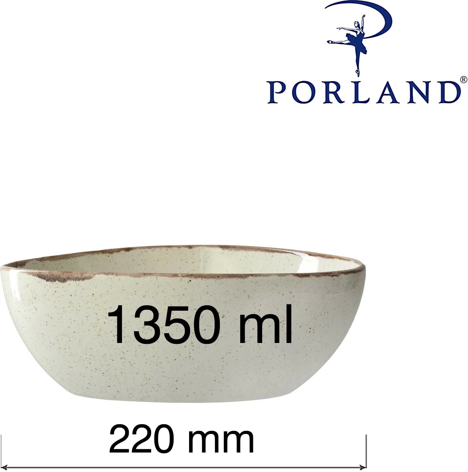 Tas trekëndësh Porland Seasons Sand 220mm 1350ml, krem/bezhë, set 2 copë