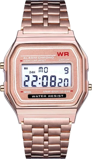 Orë dore digjitale WB2 për meshkuj dhe femra, rose gold