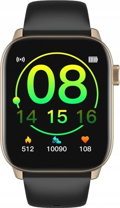 Smartwatch oromed ORO SMART FIT 6, ekran 1.69", matje rrahje zemre dhe oksigjen, IP68, i zi me kornizë të artë