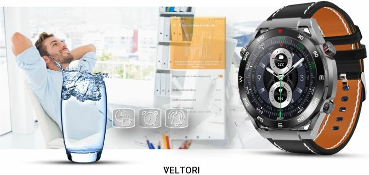 Smartwatch VELTORI unisex, e zezë