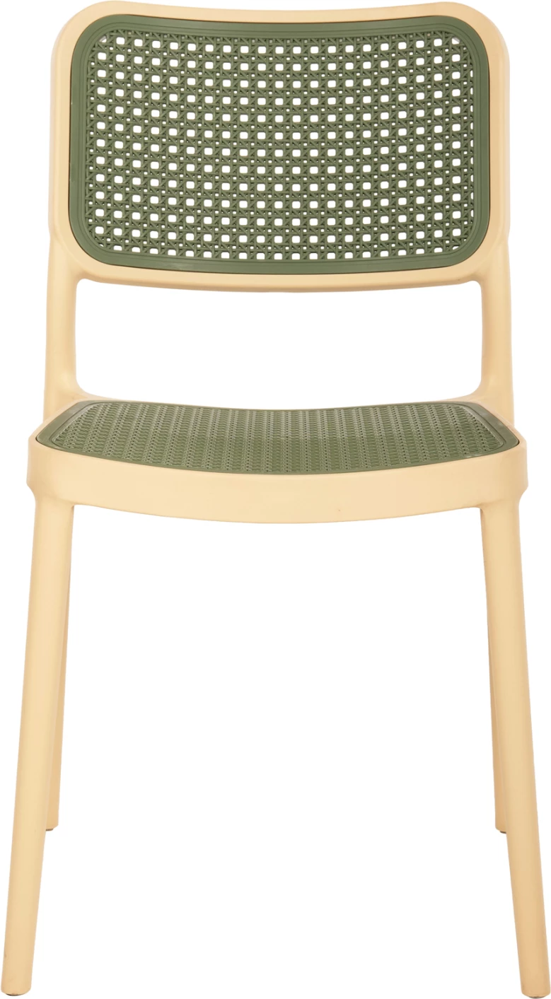 Karrige polipropileni MEKO FH5934.04, bezhë dhe jeshile ulliri, 41x49x102H cm