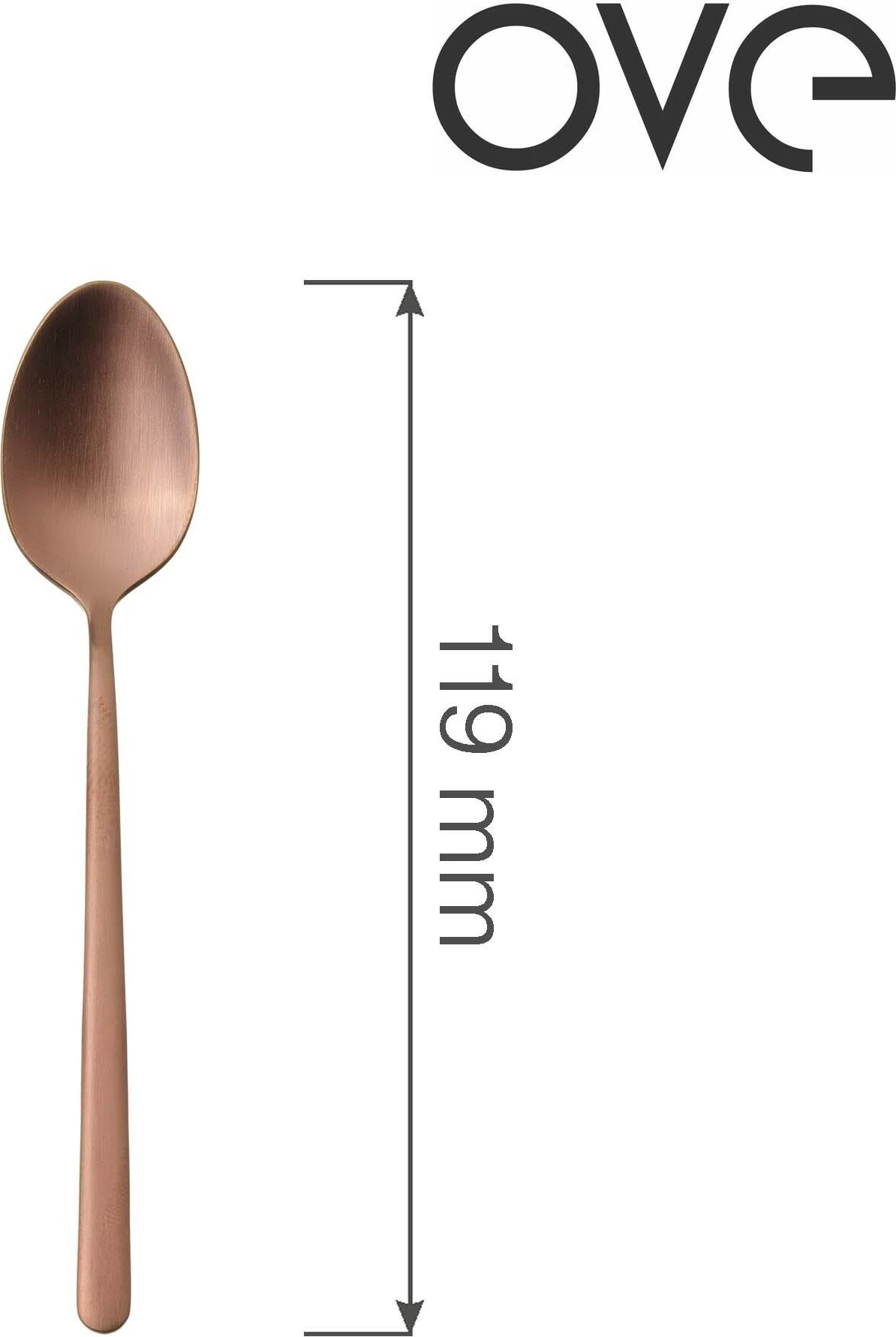 Lugë kafeje OVE Amarone Bronze 119 mm, set 12 copë, bakër