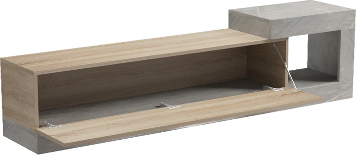 Mbajtëse muri për TV Flato, pamje sonoma-gri bezhë mermeri, 150x29.5x38.5cm