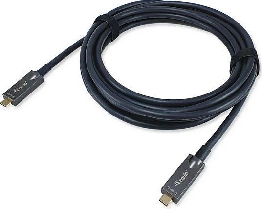Kabllo USB-C EQUIP USB 3.2 AOC, 15m, 8K, PD 60W, e zezë
