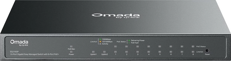 Switch TP-Link Omada ES210GP, 10x Gigabit PoE, 1x Combo SFP, Managed L2, Rack/DIN