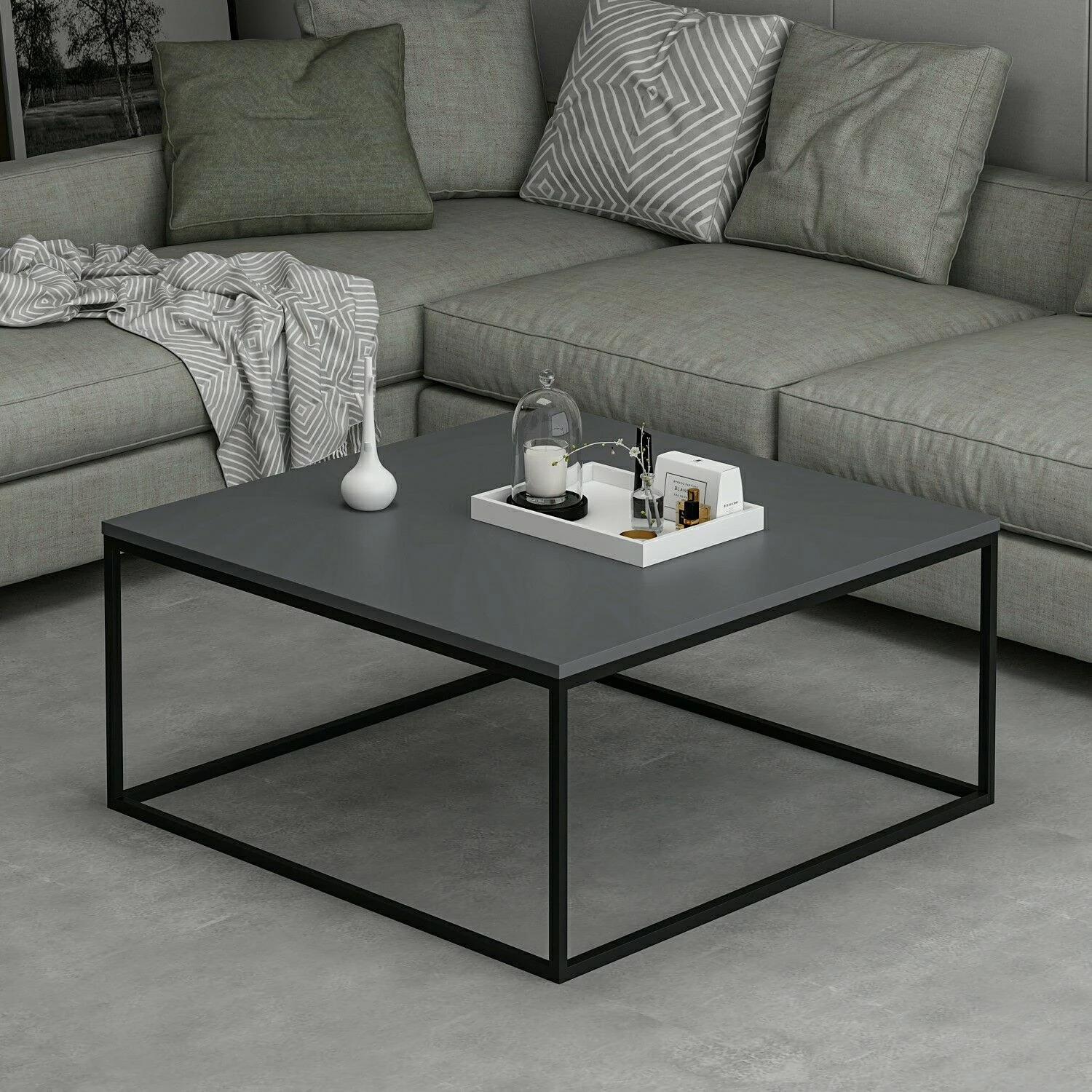 Tavolinë kafeje Skye Decor, Loni, antracit