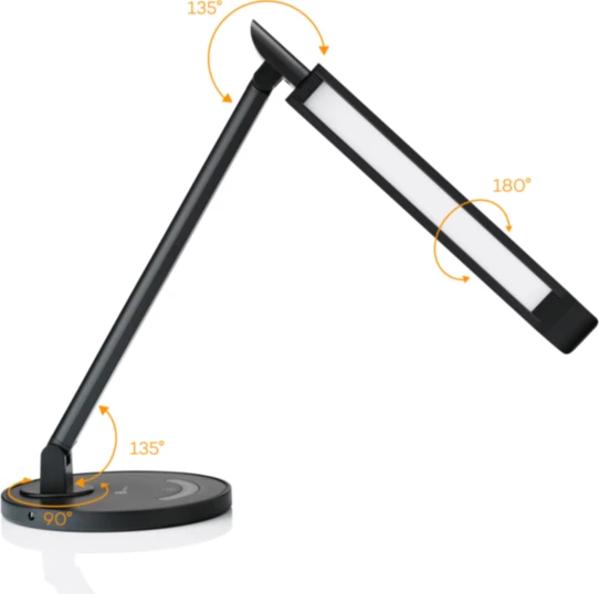 llambë tavoline LED, TaoTronics, Elune E5 TT-DL13, kontroll me prekje, 12W, 11 nivele ndriçimi, USB 5V/1A, e zezë, set