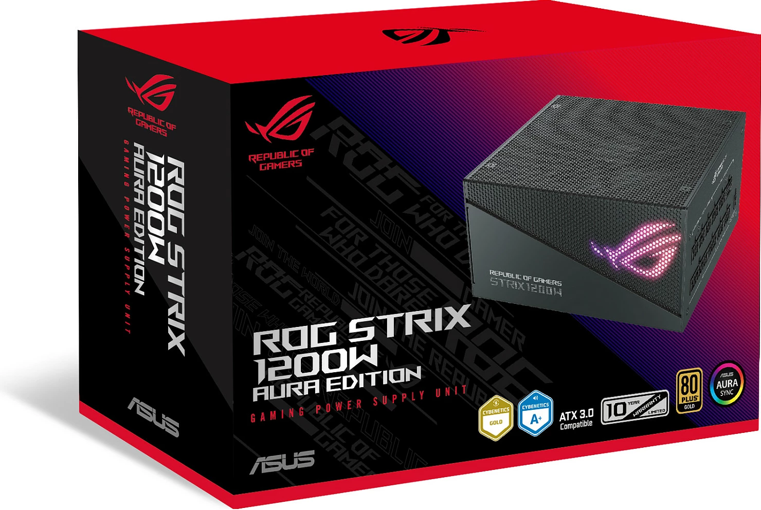 Furnizues rryme ASUS ROG STRIX Aura Edition 1200W, ATX 3.0, 80+ Gold, Full Modular, RGB, i zi