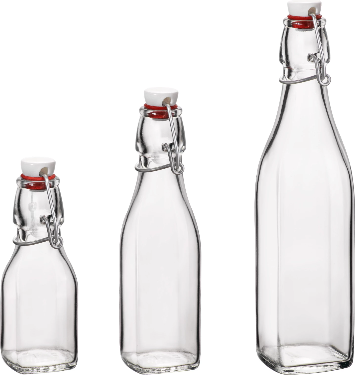 Shishe qelqi Bormioli Rocco Swing 1 L (1000 ml) transparente, set 6 copë
