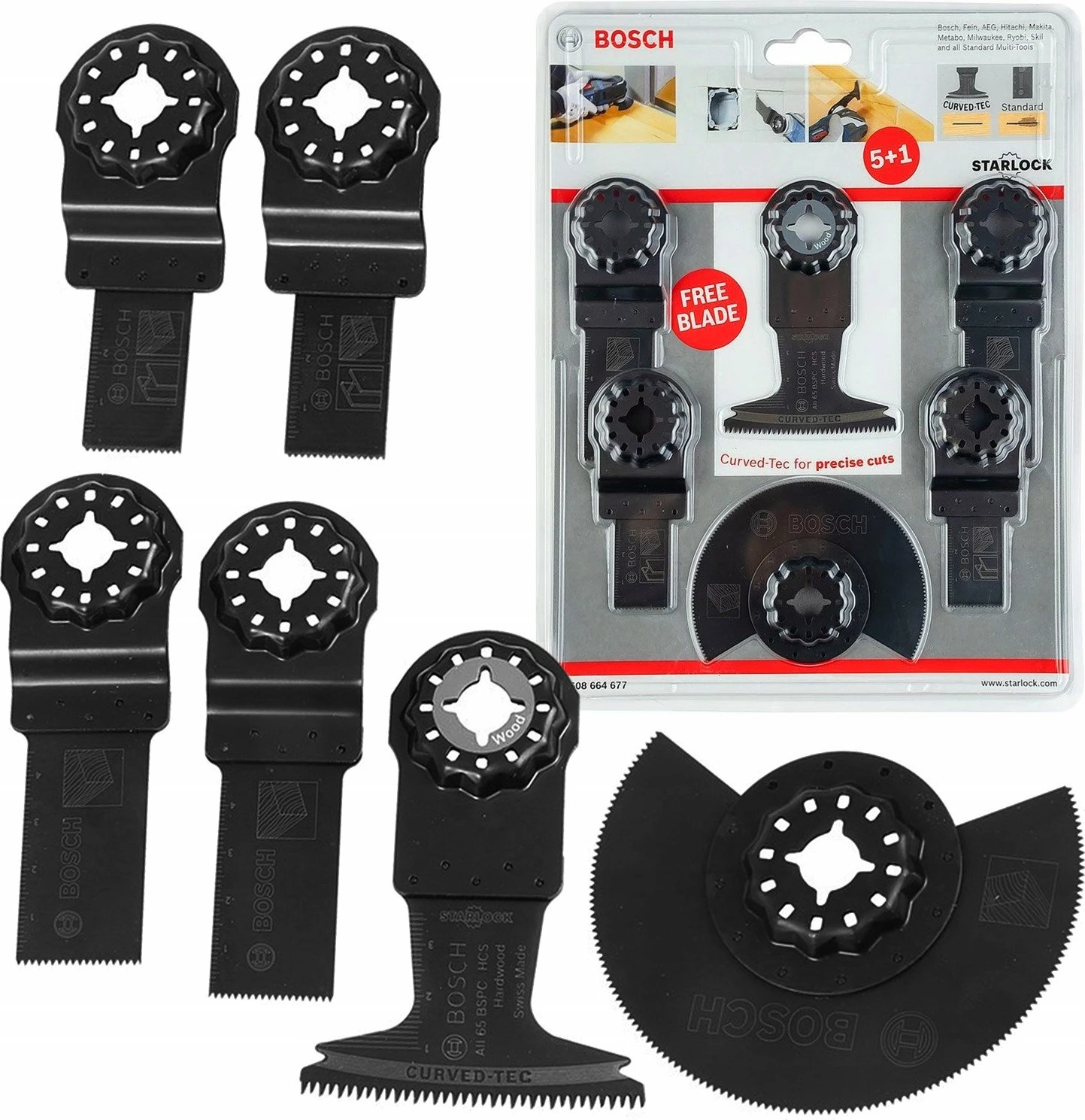 Set tehë sharrë Bosch Starlock 2608664677 6 copë për vegla multifunksionale GOP/PMF, 85x32 mm, BIM