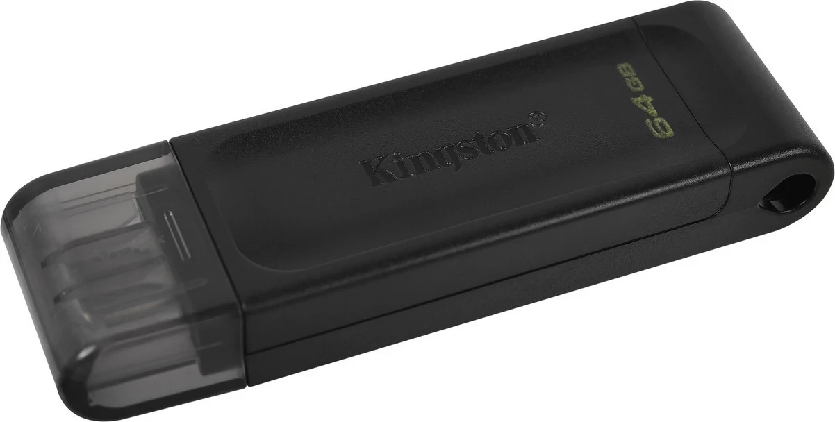 USB Kingston DataTraveler 70, 64GB, USB 3.2 Gen 1 Type-C, ngjyrë e zezë