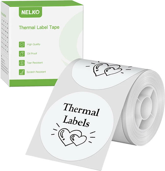 Etiketa termike Nelko për printer PM220, 50x50 mm, të bardha, 150 copë