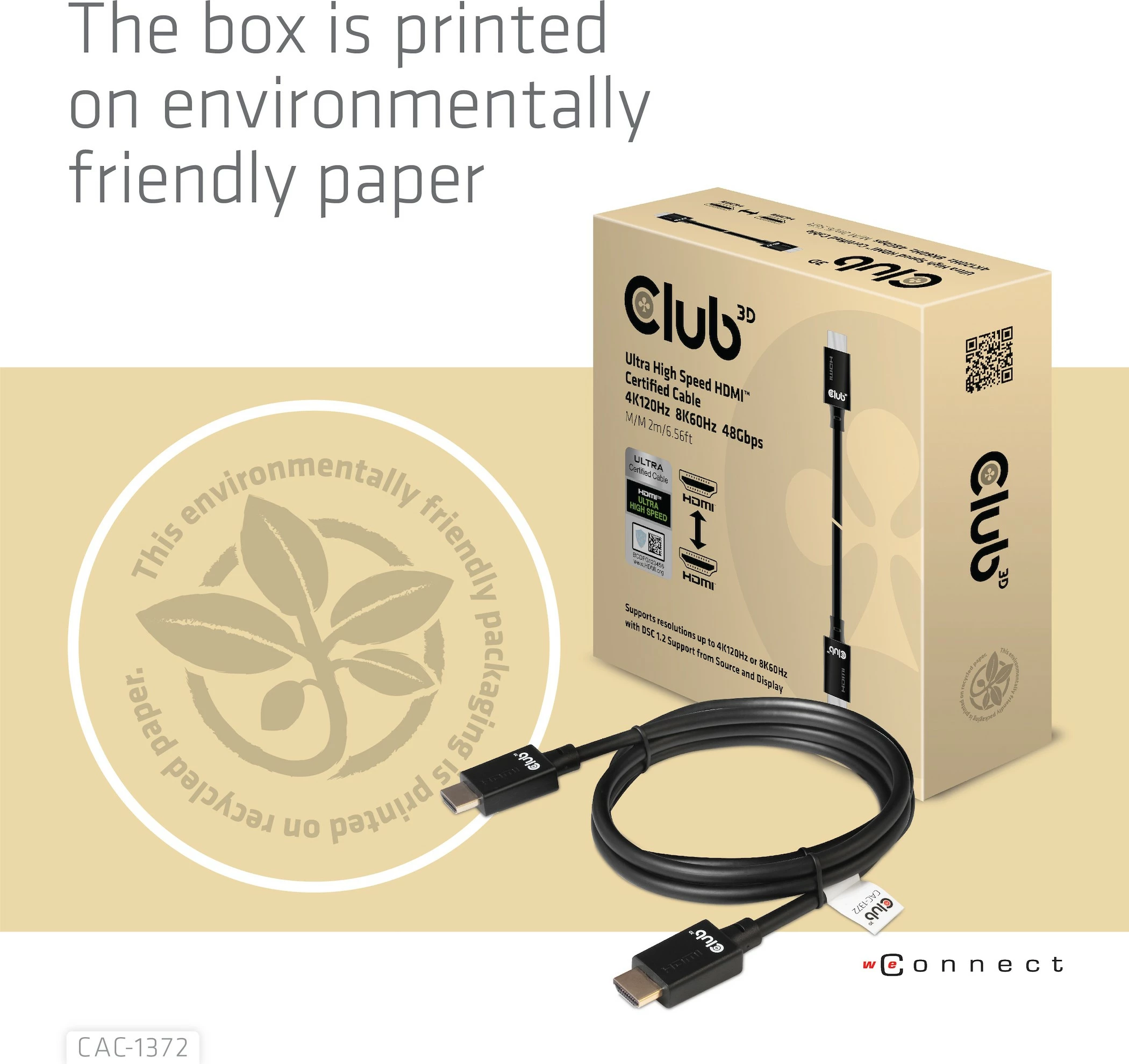 Kabllo HDMI Club3D 2.1 Ultra High Speed 2m, e zezë