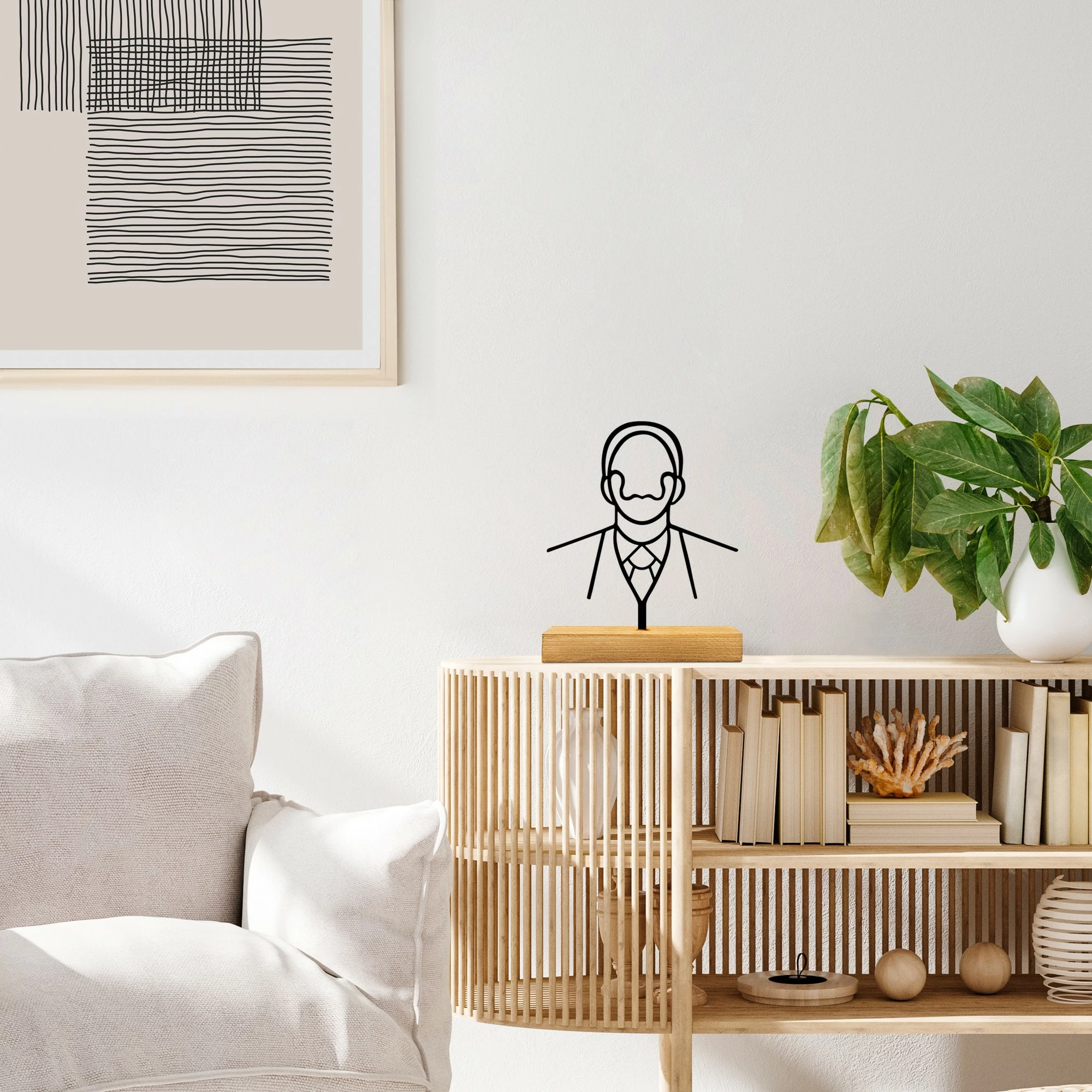 Objekt dekorativ Aberto Design, Dali, ngjyrë druri dhe e zezë