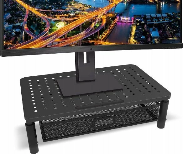 Mbajtëse monitori Maclean MC-947 13-32\" me rregullim lartësie 3 nivele, me sirtar, e zezë