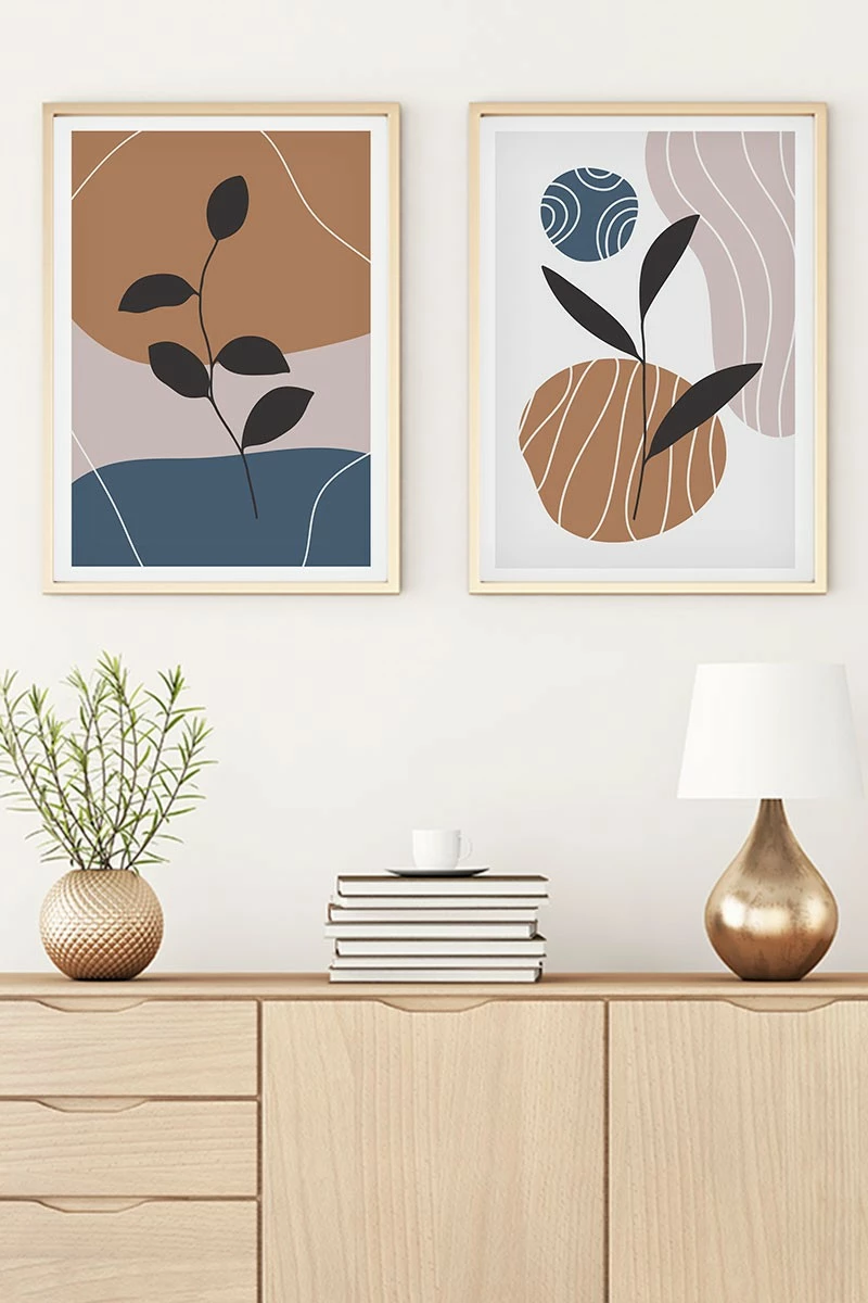 Pikturë dekorative me kornizë MDF (2 copë), Wallity, Huhu40, 70x50cm
