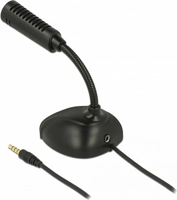 Mikrofon DeLOCK 65872 për celular/tablet, 3.5 mm, me kabllo 1.7 m, omnidireksional, i zi