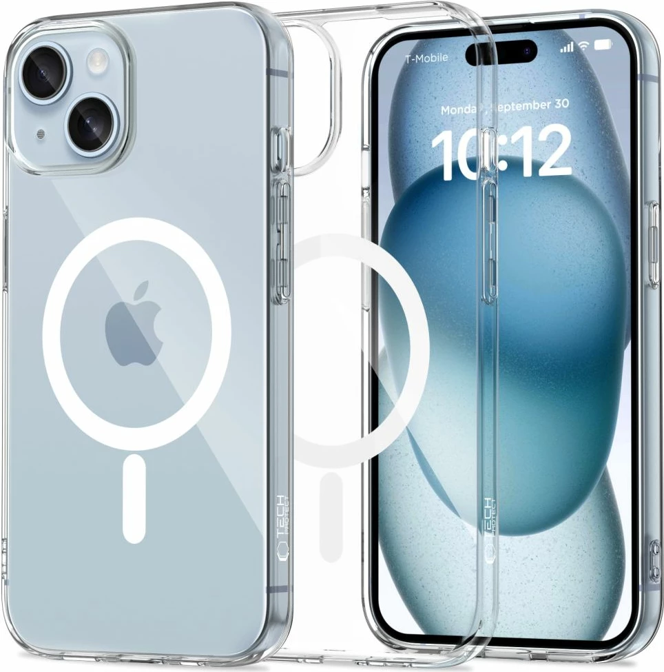 Mbështjellës Tech-Protect FlexAir MagSafe për iPhone 15, Transparent