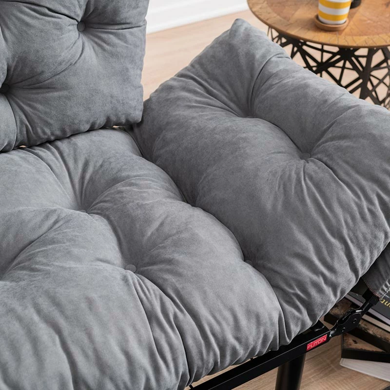 Divan shtrat 2 vendësh PWF-0018, me pëlhurë ngjyrë hiri, 155x73x85cm