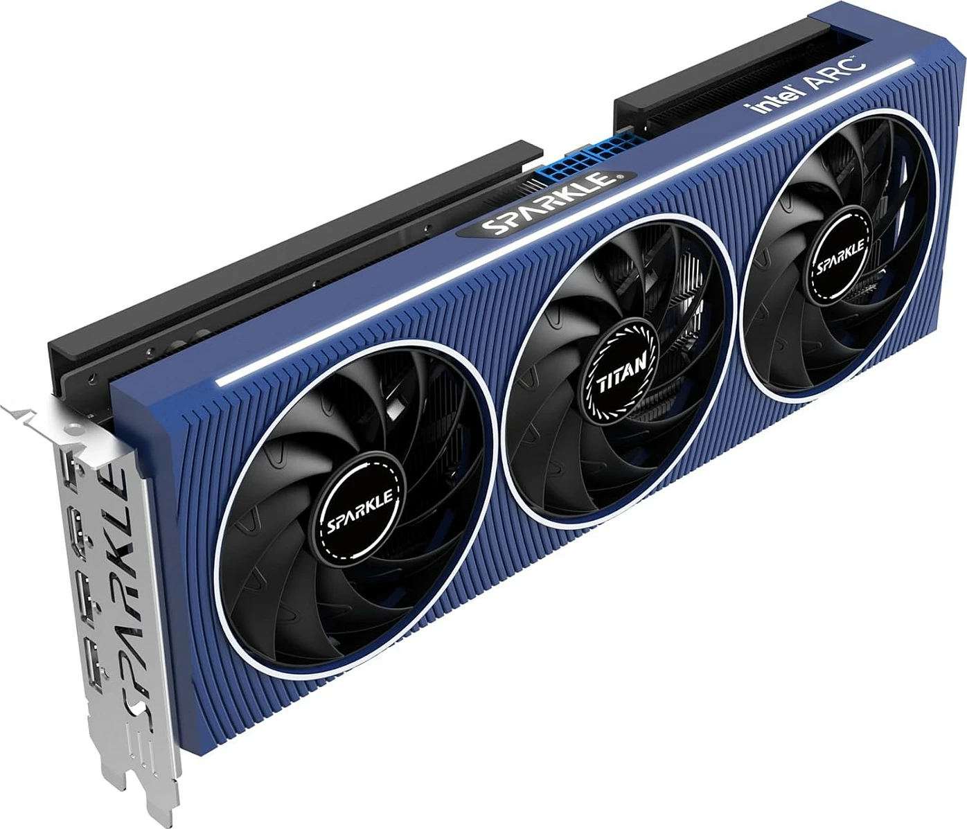 Kartelë grafike Sparkle Intel Arc A750 TITAN OC Edition, 8 GB, PCI Express 4.0, e zezë/kaltër