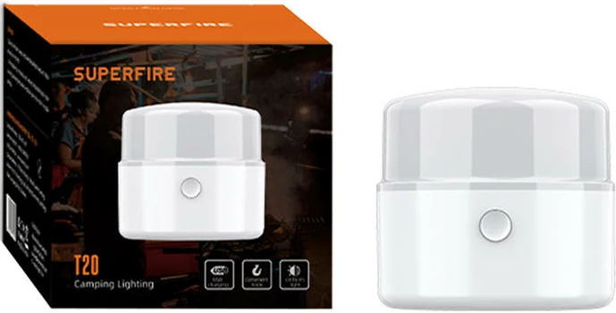 Llambë kampingu Superfire T20, 1200 mAh, 180 lm, e bardhë