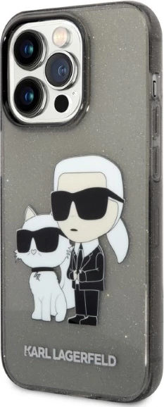 Mbështjellës Karl Lagerfeld Karl&Choupette për iPhone 14 Pro, i zi