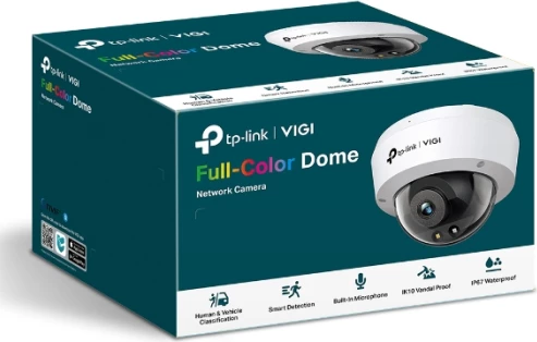 Kamerë rrjeti dome TP-LINK VIGI C240 (2.8mm) 4MP 2560×1440 H.265+ PoE IP67 IK10 Full-Color, e bardhë
