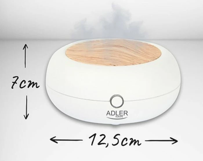 Difuzor aromash ultrasonik USB 3n1 ADLER AD7969, 70 ml, LED 7 ngjyra, bardhë/efekt dru i çelët