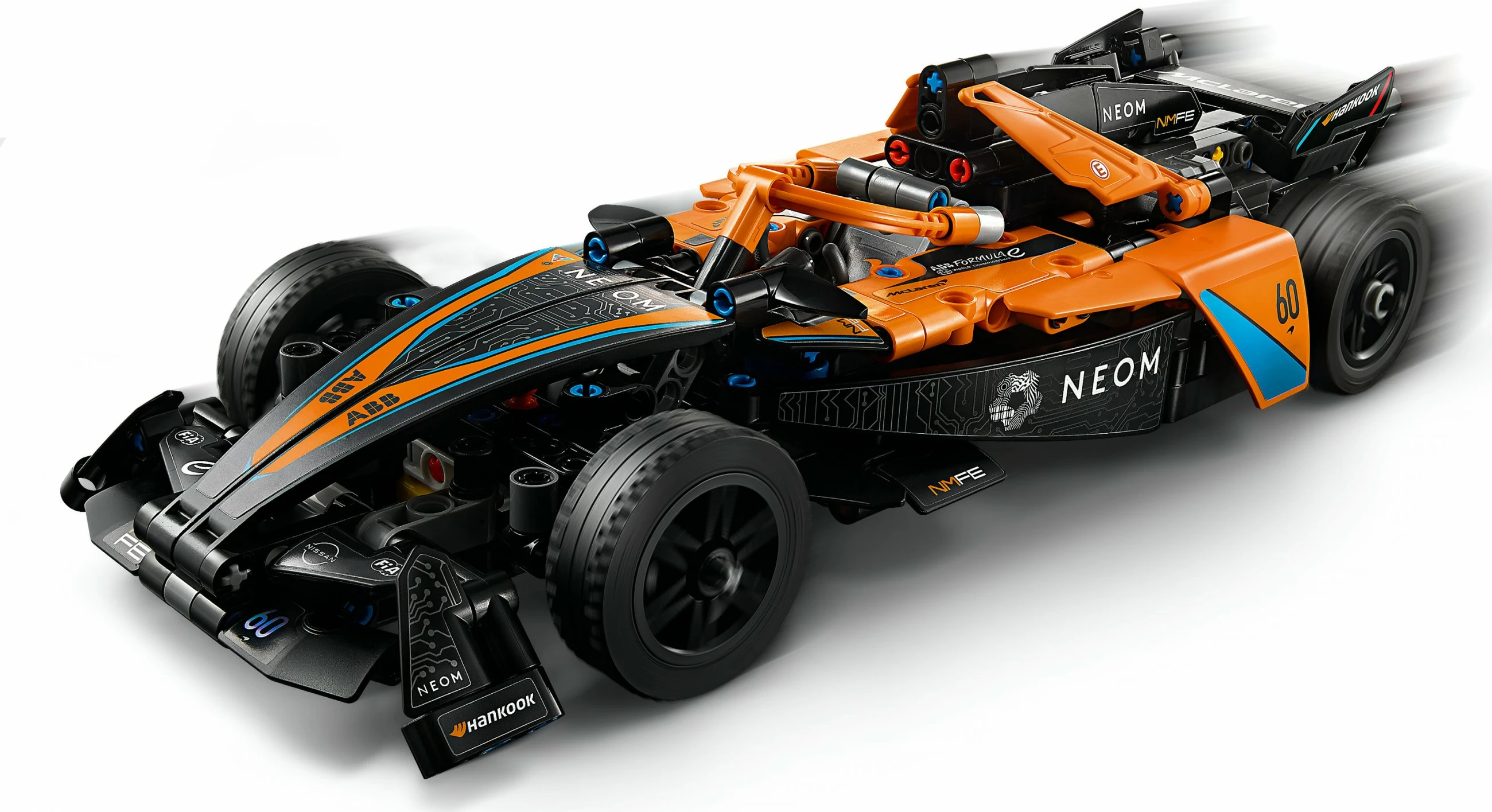 Set ndërtimi LEGO Technic NEOM McLaren Formula E 42169, 452 pjesë, pull-back, shumëngjyrësh