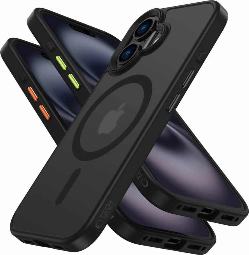 Mbështjellës Tech-Protect MagMat Magsafe 3-set për iPhone 16, Mat i zi