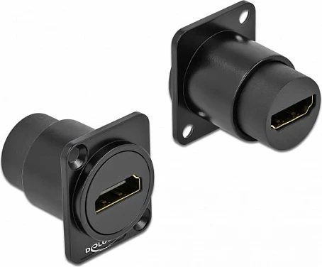 Modul HDMI DeLOCK D-Type HDMI-A femër në femër, panel-mount, i zi