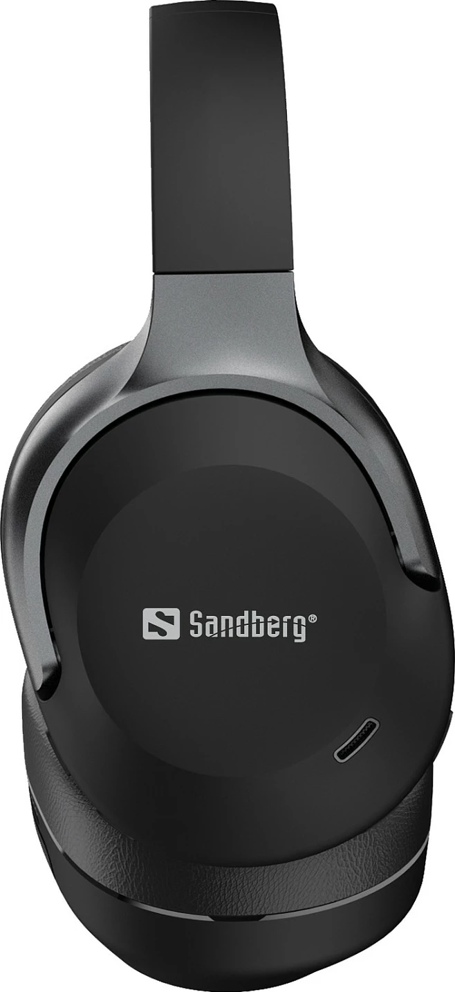 Kufje wireless Sandberg Travel Headset ANC+ENC, Bluetooth 6.0, deri 30h, të palosshme, të zeza