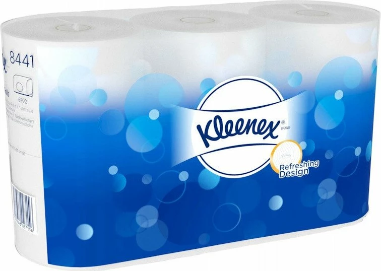 Letër higjienike Kleenex rrotulla të vogla 2-shtresore 600 fletë, bardhë, 6 copë