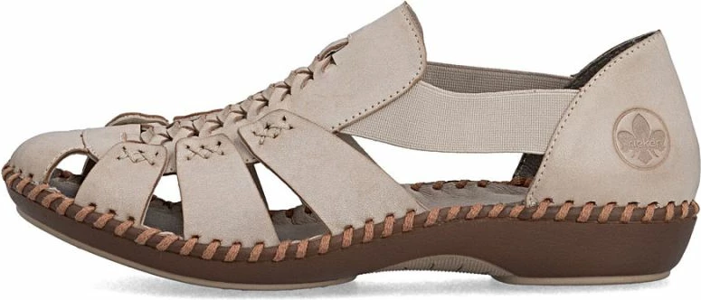 Sandale lëkure për femra Rieker M1679-60, bezhë