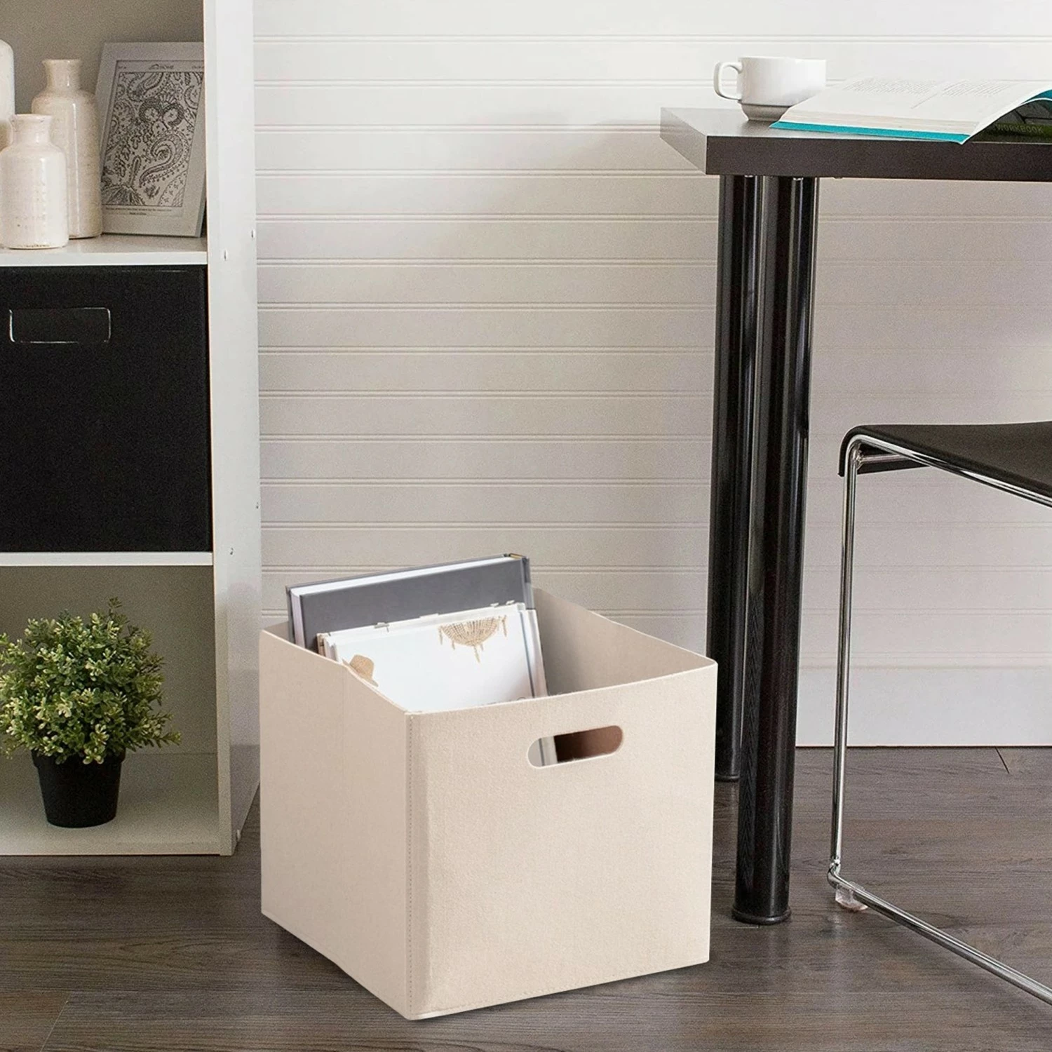 Organizues tavoline prej ndjesi, ngjyrë krem, Aberto Design, HMY-6369, 24x24x24cm