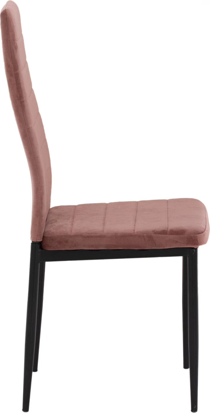 Karrige metalike FH0037.32, kadife rozë e zbehtë, me kornizë metalike, set prej 4 copash