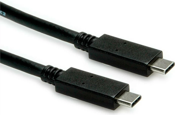 Kabllo USB-C ROLINE USB 3.2 Gen 2 C-C, 0.5m, 100W PD, 10Gbps, e zezë