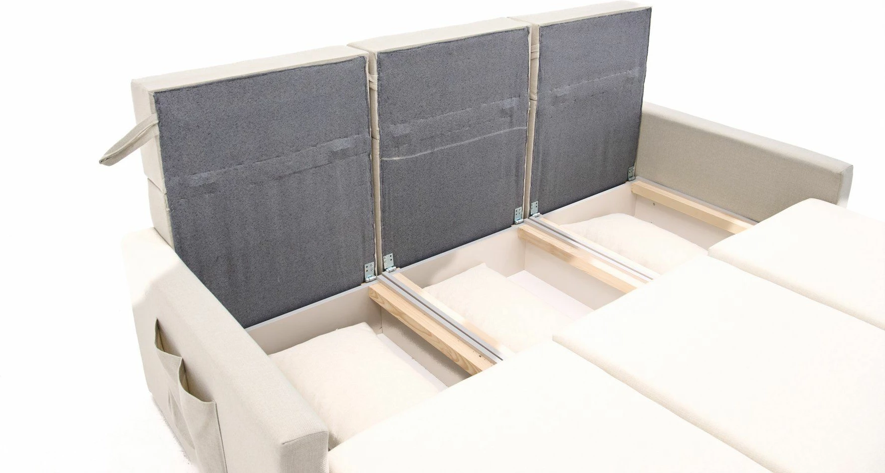 Divan-krevat treshe, Atelier del Sofa, Saros, gri