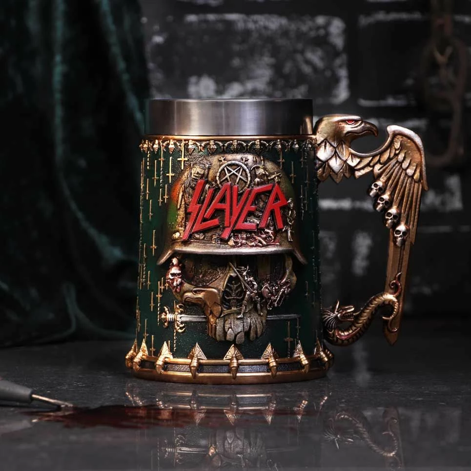 Krigllë NEMESIS NOW Slayer Skull Mug me insert inox, e punuar me rezinë, e pikturuar me dorë