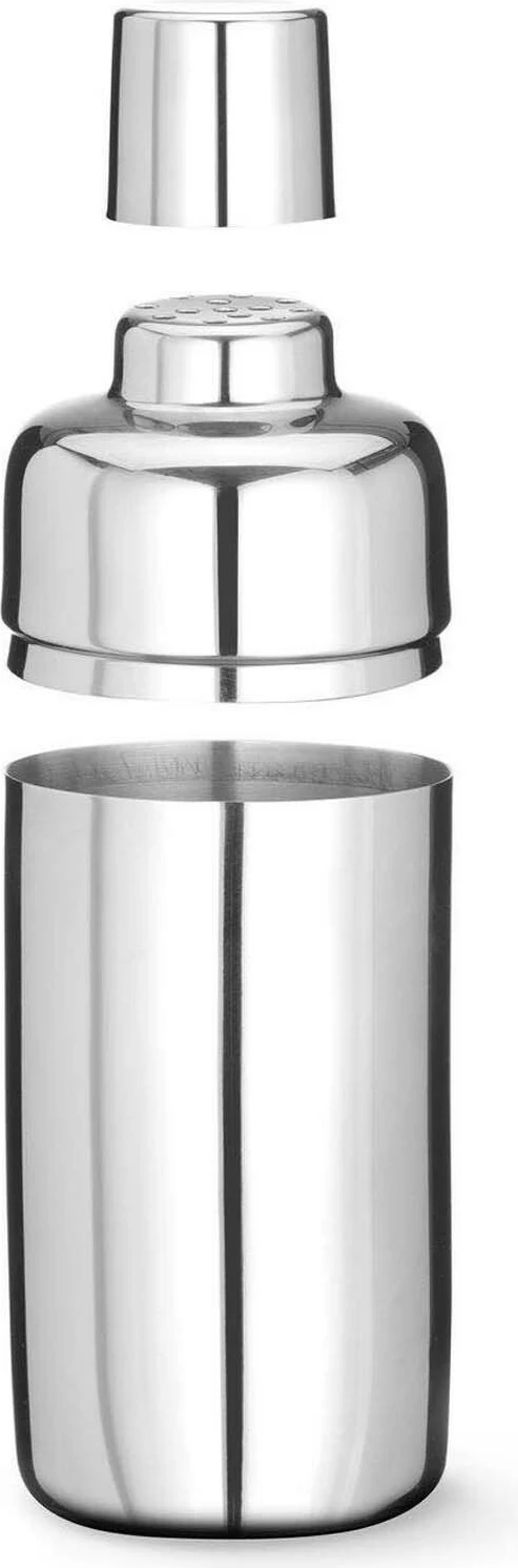 Shaker koktej 3-pjesësh, BarUp, 0.5 L, fi 79 x 199 mm, inox me kullesë të integruar, argjendtë