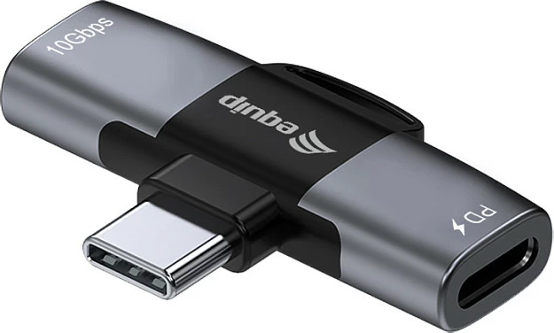 Adapter USB-C OTG Equip 133479, 2në1, PD 100W, 10Gbps, 2x USB-C, gri