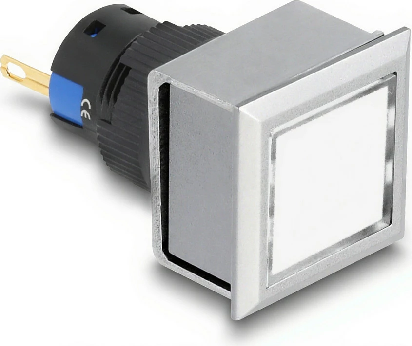 Dritë indikator LED industriale DeLOCK 22058, 250V AC, IP40/IP65, dritë e bardhë, zi/argjend
