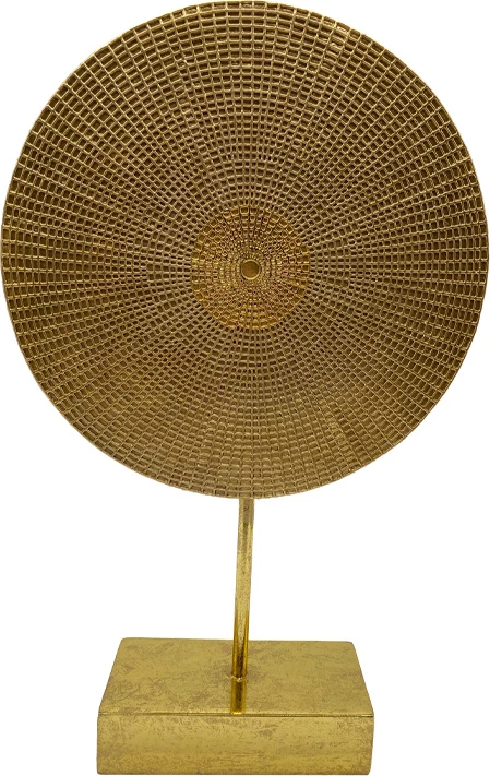 Dekor Skiva, disk dekorativ, polirezine, ngjyrë ari, 23x7x36cm