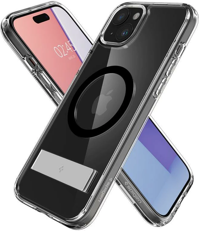 Mbështjellës Spigen Ultra Hybrid S MagSafe për iPhone 15, i zi