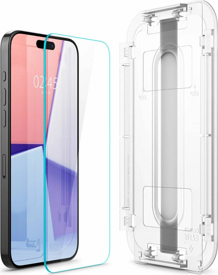 Mbrojtës xhami Spigen Glas.tR EZ Fit për iPhone 15 Pro, 2 copë, transparent