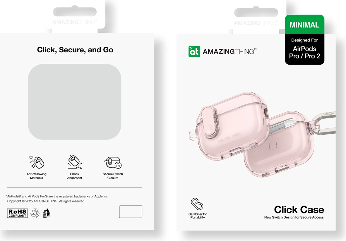 Mbështjellës AmazingThing Minimal për AirPods Pro 2, Rozë